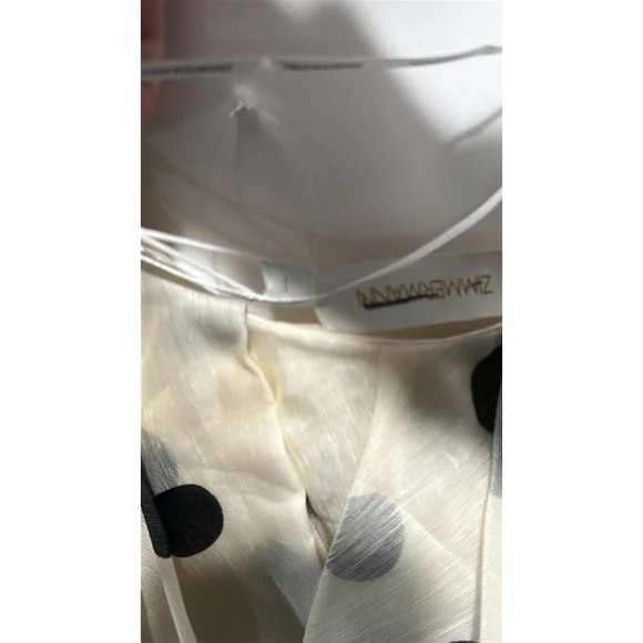 Zimmermann Black and White Polka Dot Crush Ruffle Mini Dress Size 4/6 (1) - Picture 10 of 13